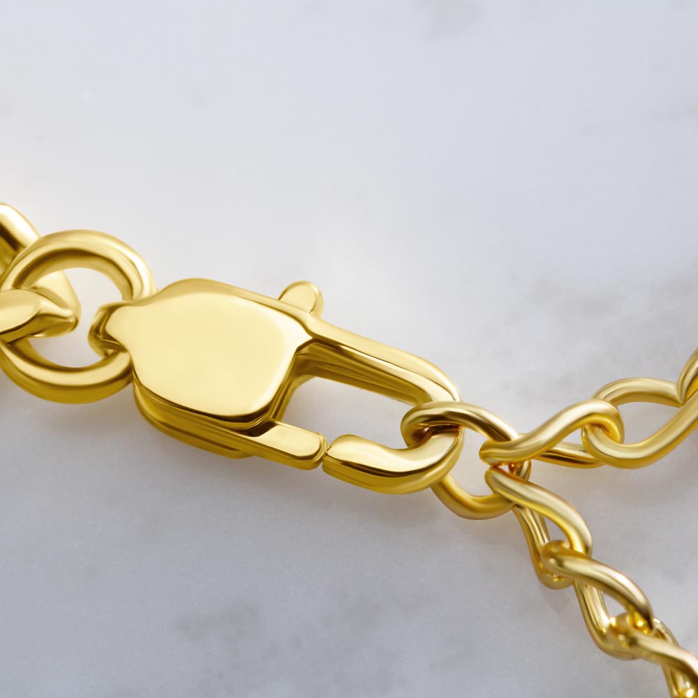 Cuban link chain widths 4mm to 12mm gold plated stainless steel Claw Clasp