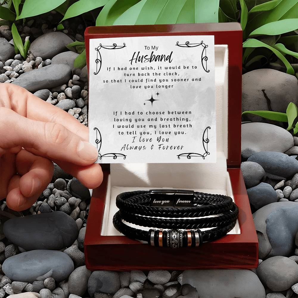 LED mahogany gift box for Love You Forever bracelet
