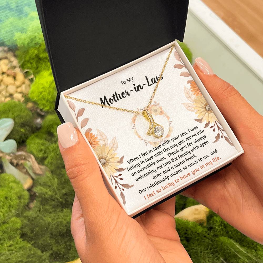 Alluring Beauty Necklace gift for mother-in-law 18k plated stainless steel