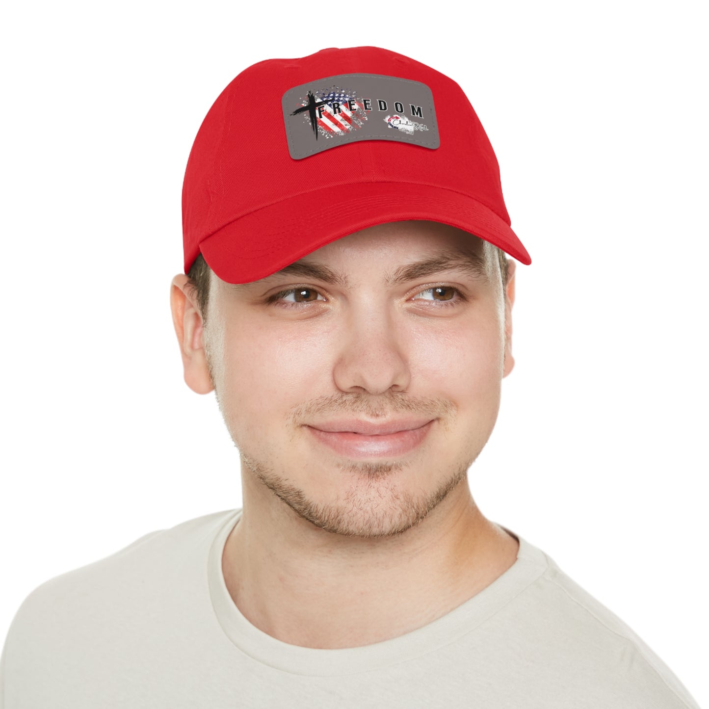Red cap with a Freedom Turning Point Charlie Kirk Patch