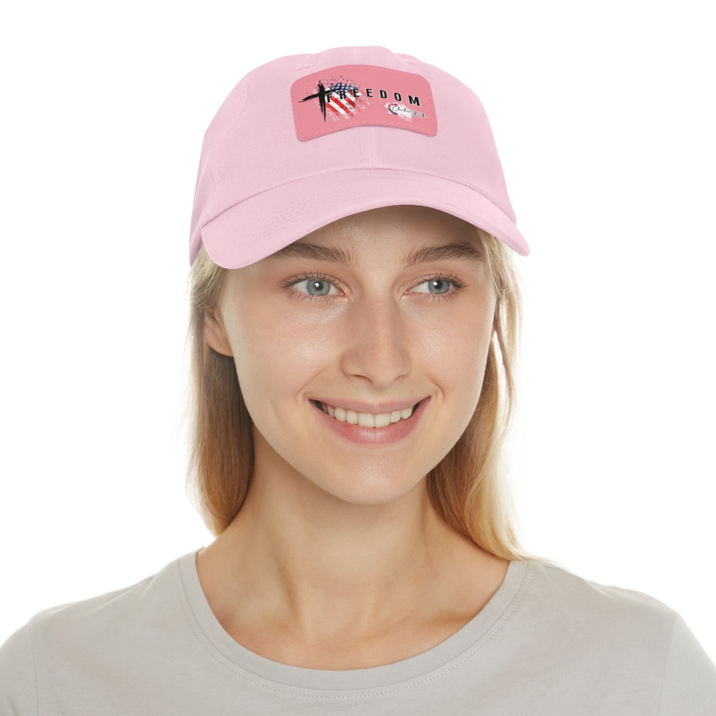 Pink cap with a Freedom Turning Point Charlie Kirk Patch