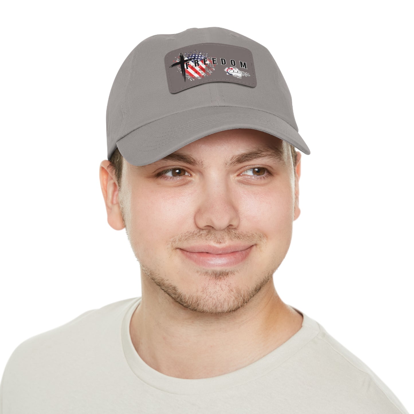 Grey cap with a Freedom Turning Point Charlie Kirk Patch