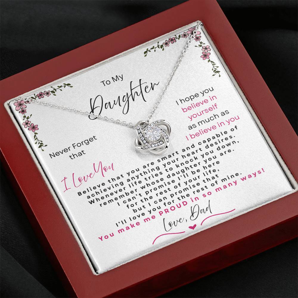 LED mahogany gift box for Love Knot necklace