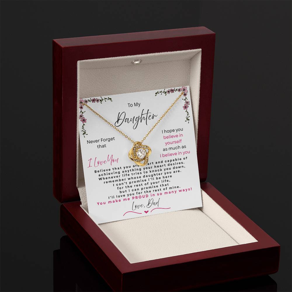 LED mahogany gift box for Love Knot necklace