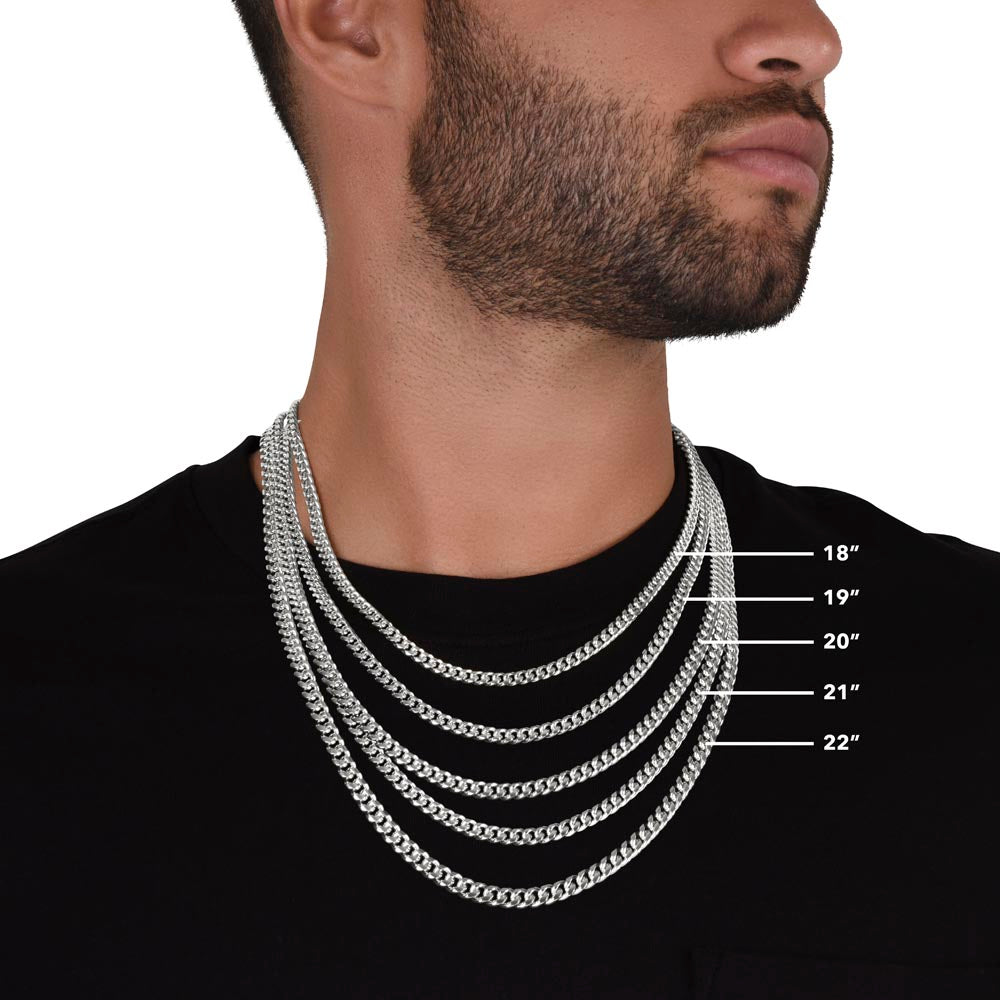 Cuban link chain widths 4mm to 12mm gold plated stainless steel