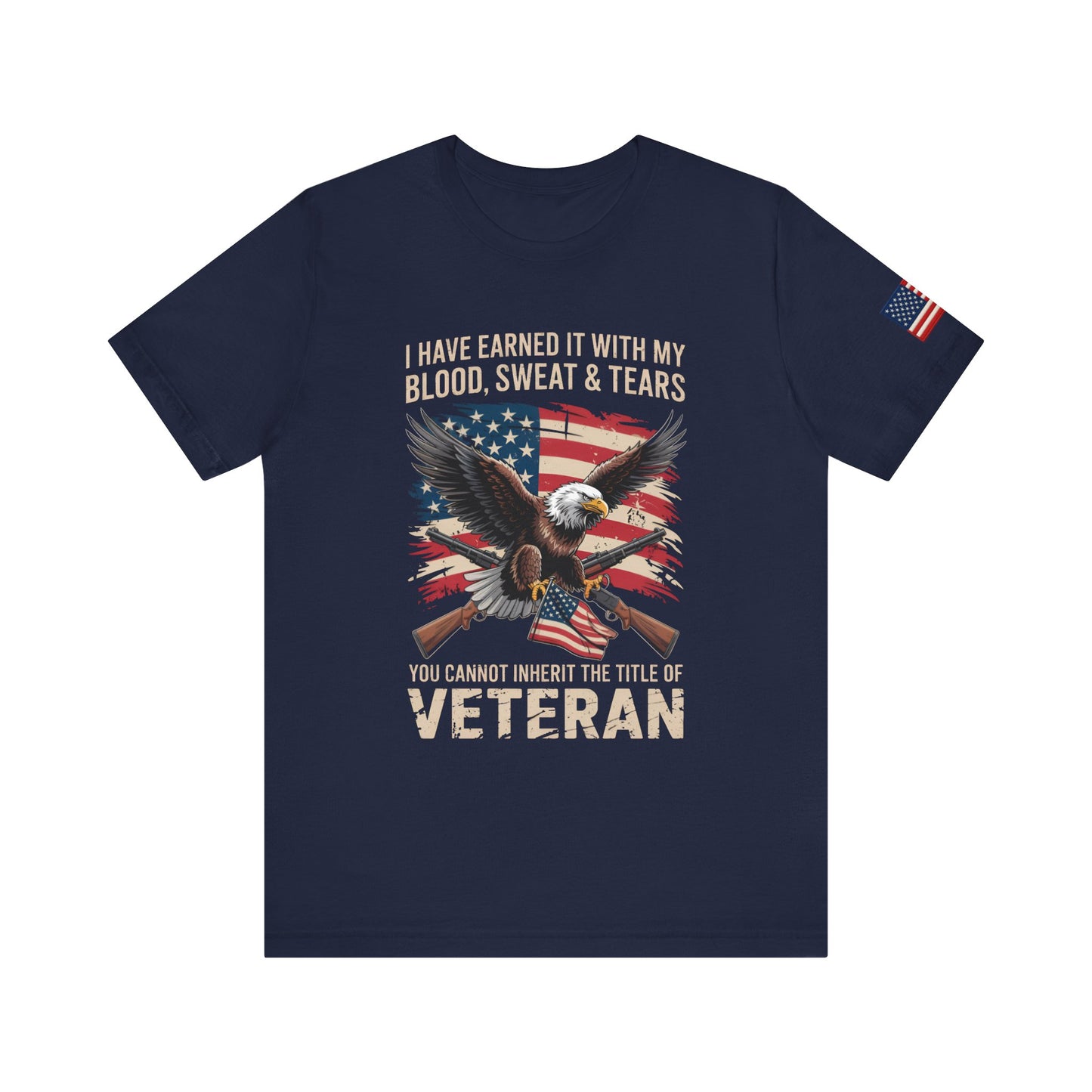 You cannot inherit the title of veteran tee Navy Blue