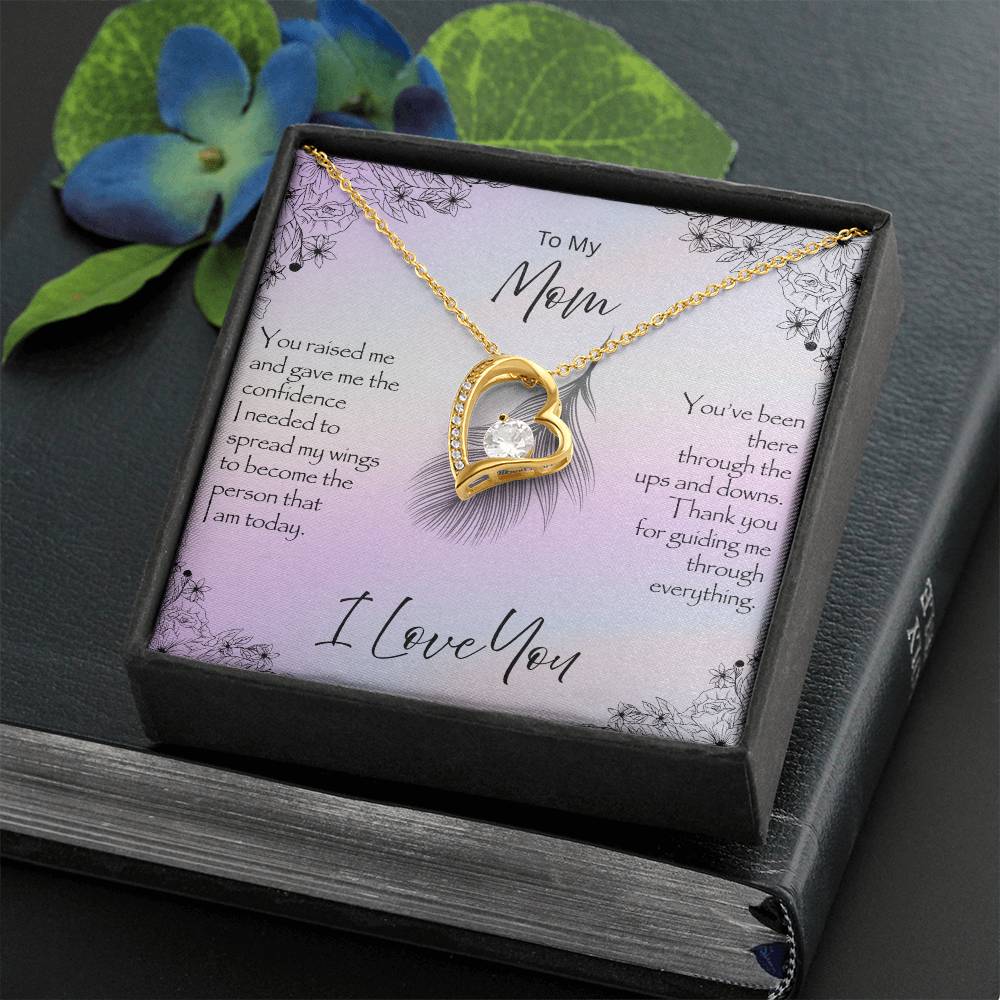 Forever Love Necklace gift for Mom you've been there 6.5mm CZ heart pendant