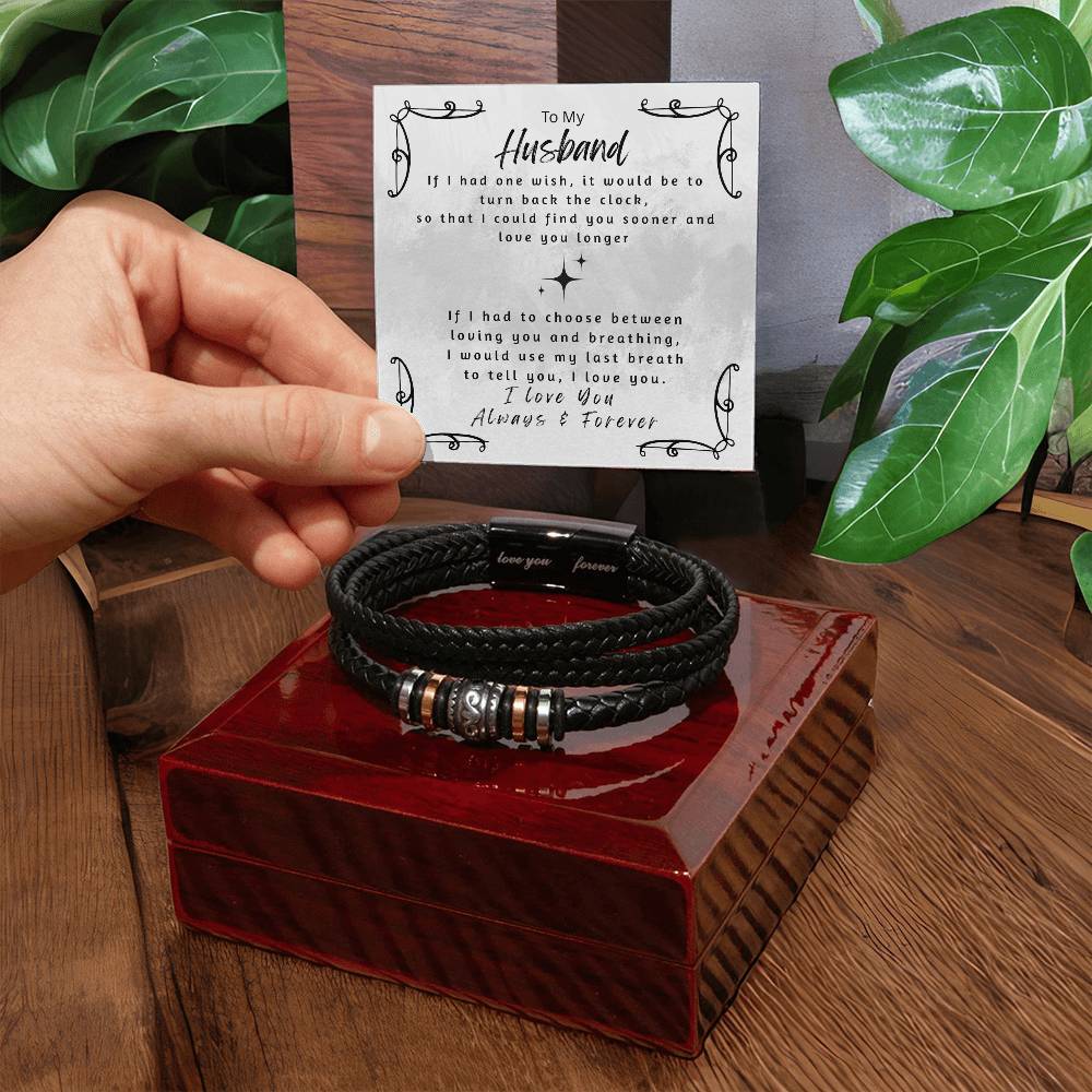 LED mahogany gift box for Love You Forever bracelet