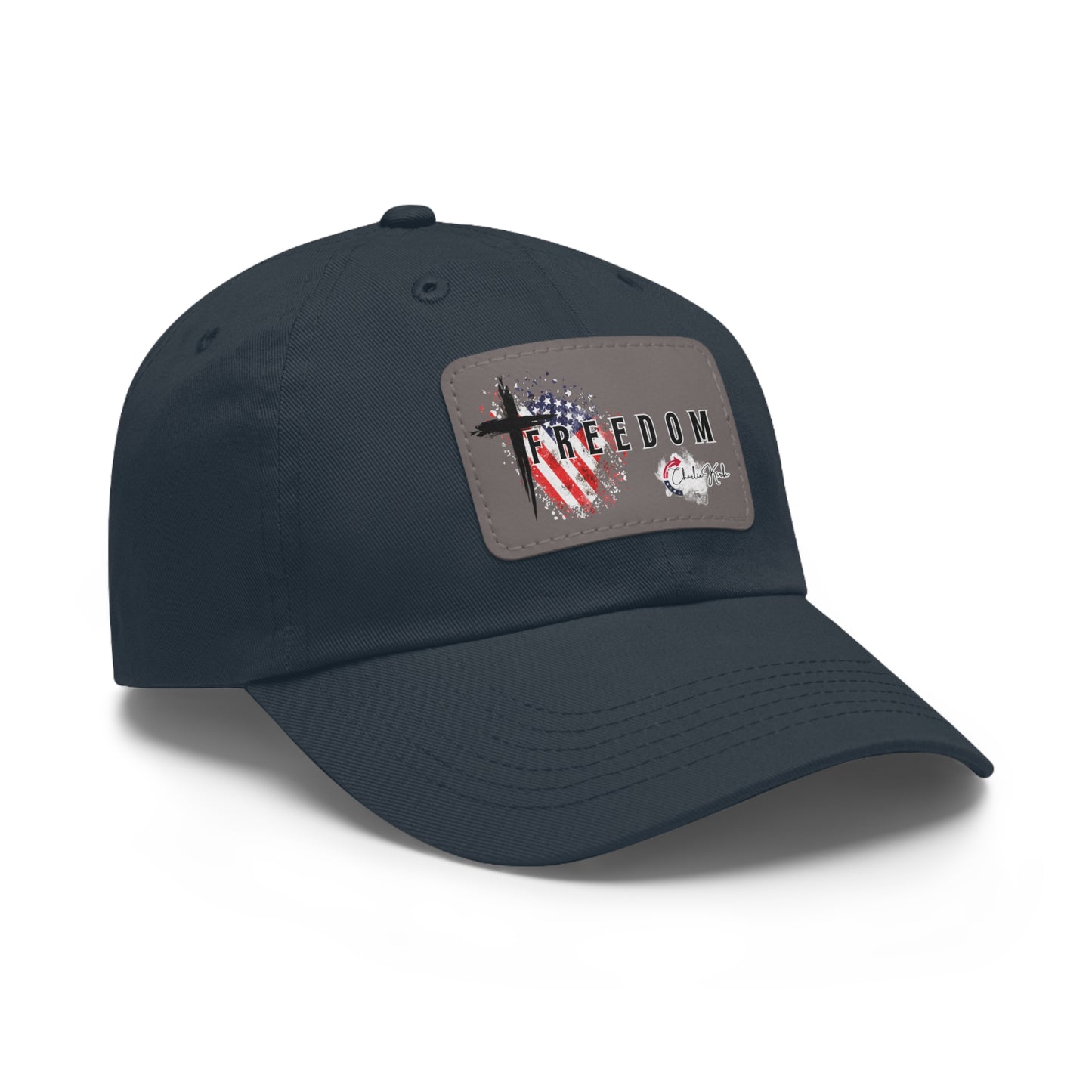 Navy cap with a Freedom Turning Point Charlie Kirk Patch