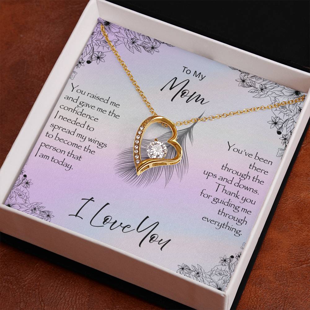 Forever Love Necklace gift for Mom you've been there 6.5mm CZ heart pendant