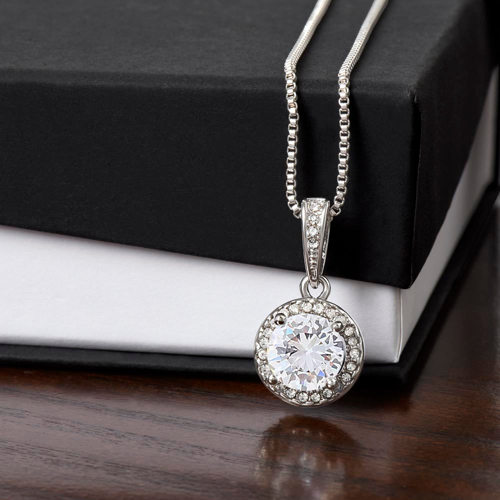 8 mm cushion-cut CZ pendant adjustable box chain