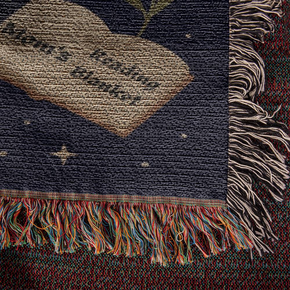Mom's Reading Artwork Heirloom Woven Blanket