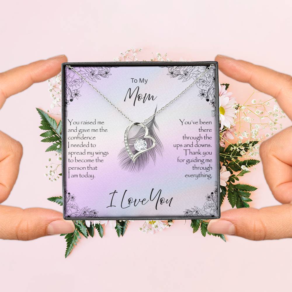 Forever Love Necklace gift for Mom you've been there 6.5mm CZ heart pendant