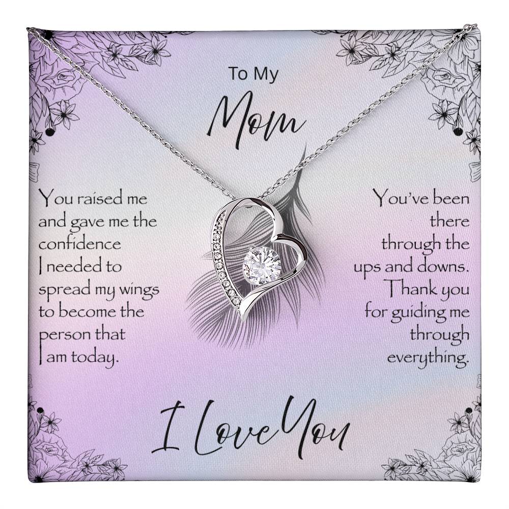 Forever Love Necklace gift for Mom you've been there 6.5mm CZ heart pendant