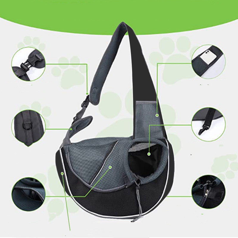 Portable Crossbody Pet Carrier Bag – Outdoor Dog & Cat Travel Sling