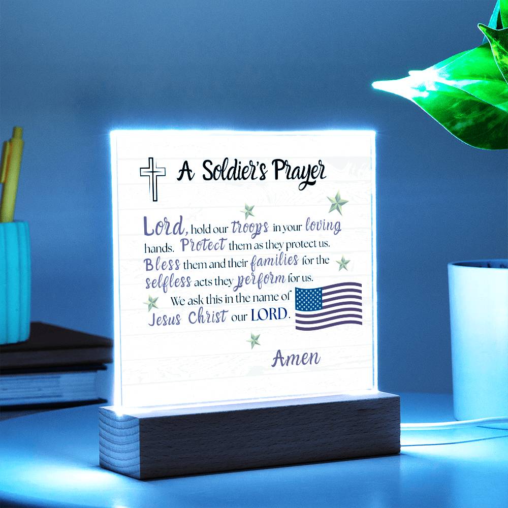 Military tribute acrylic plaque desktop stand