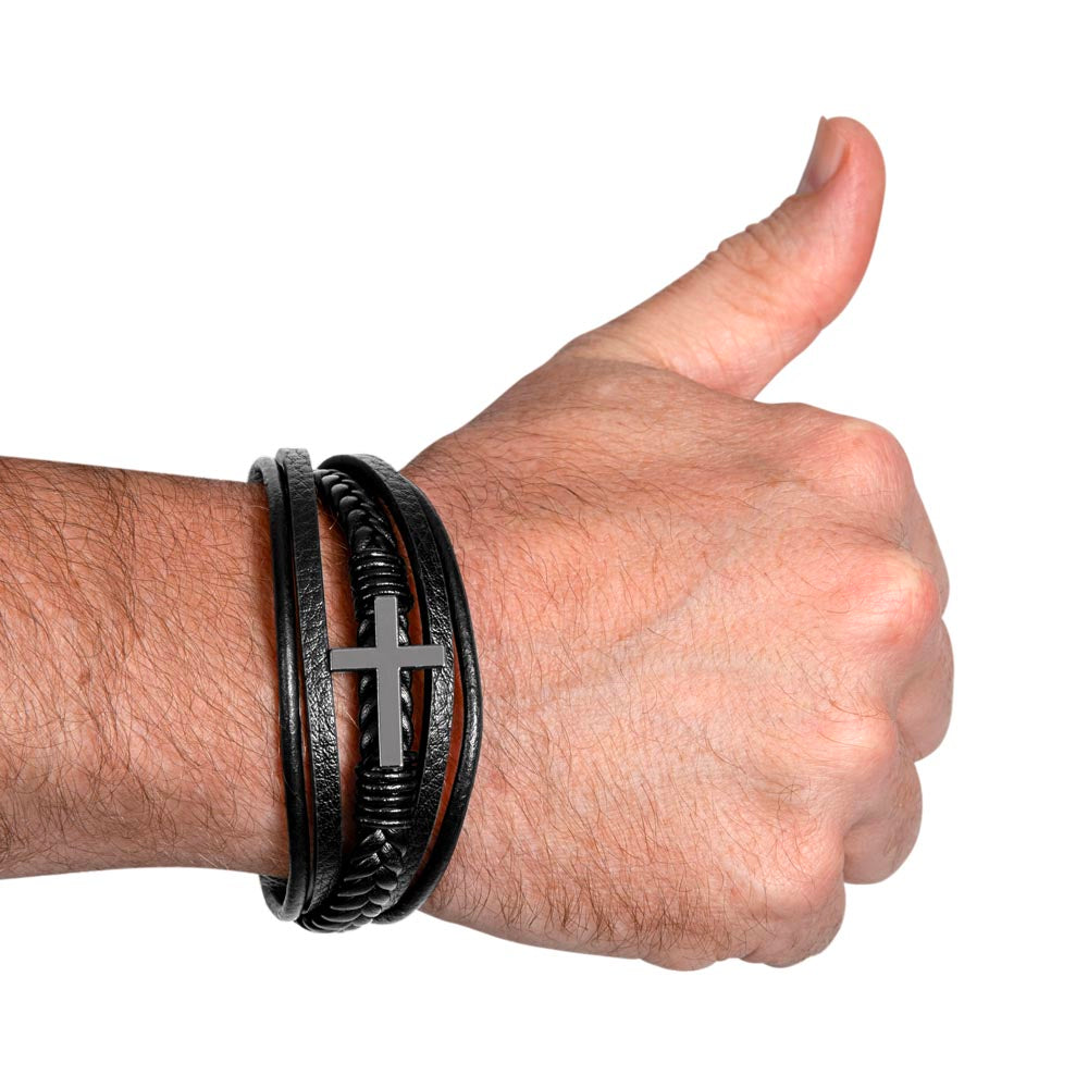 Stainless steel cross on bracelet with magnetic clasp waterproof hypoallergenic
