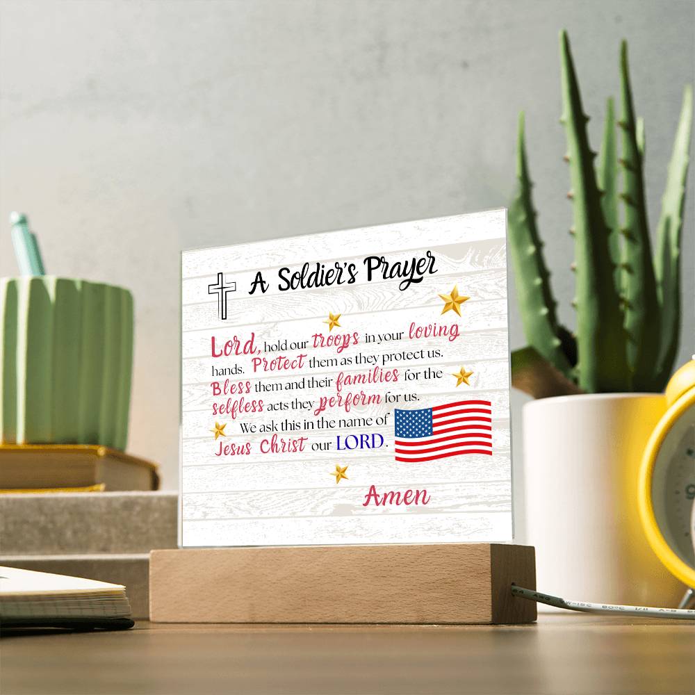 Military tribute acrylic plaque desktop stand