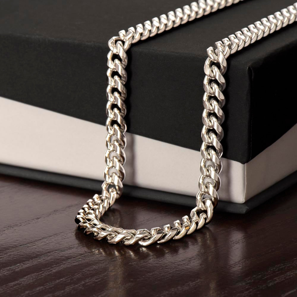 Cuban link chain widths 4mm to 12mm gold plated stainless steel