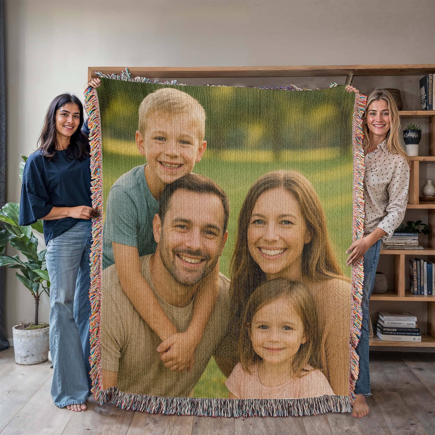 Heirloom woven portrait blanket personalized photo gift
