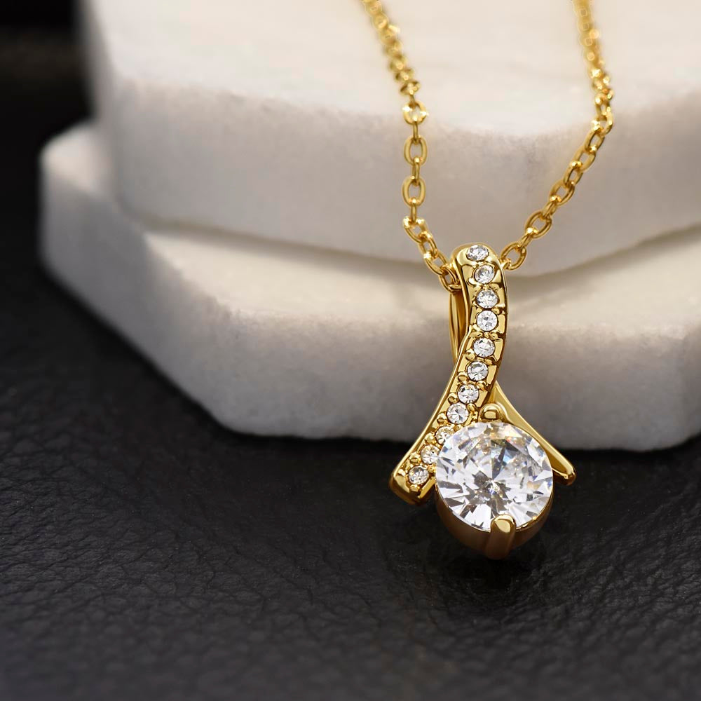 7mm cubic zirconia ribbon pendant adjustable chain 18-22 inch