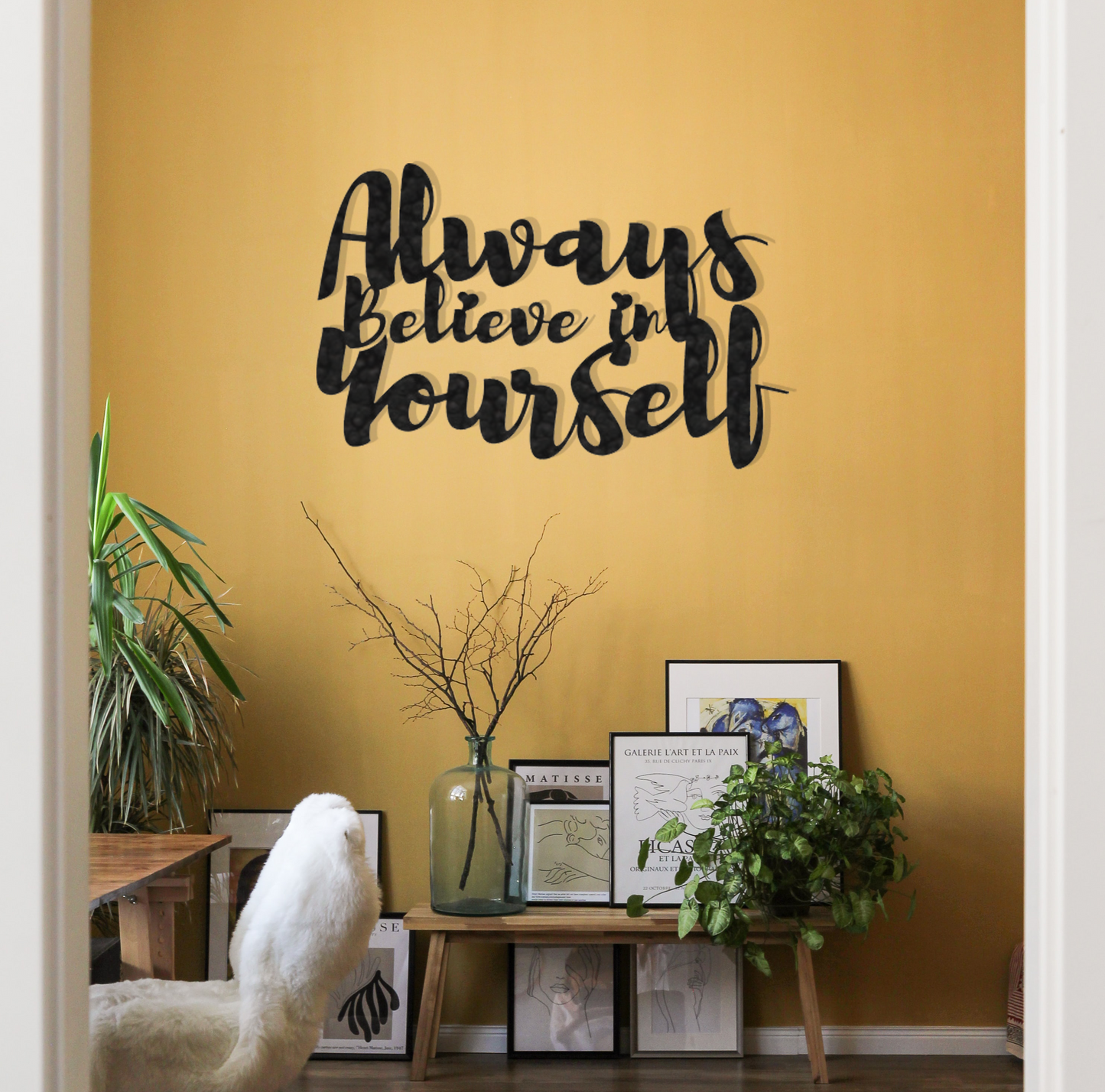 Always Believe in Yourself metal wall art inspirational decor