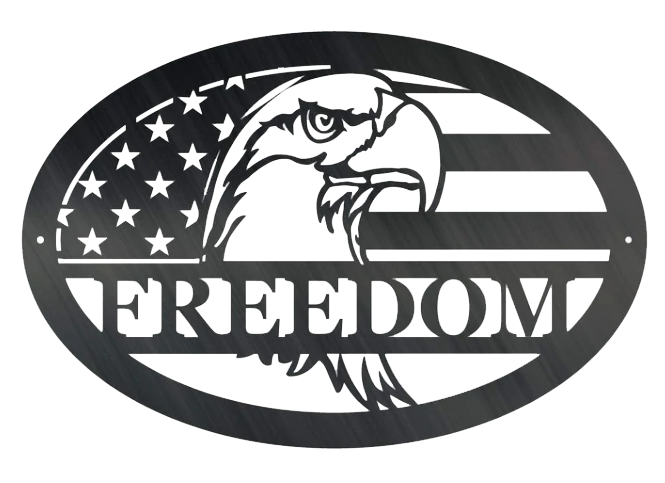 Freedom Eagle metal wall art patriotic American decor