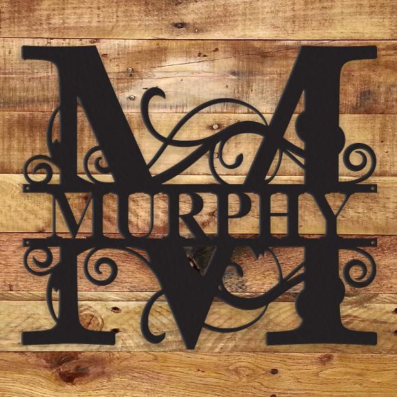 Personalized Fancy Monogram Metal Name Sign – Custom Steel Wall Decor (Indoor/Outdoor)