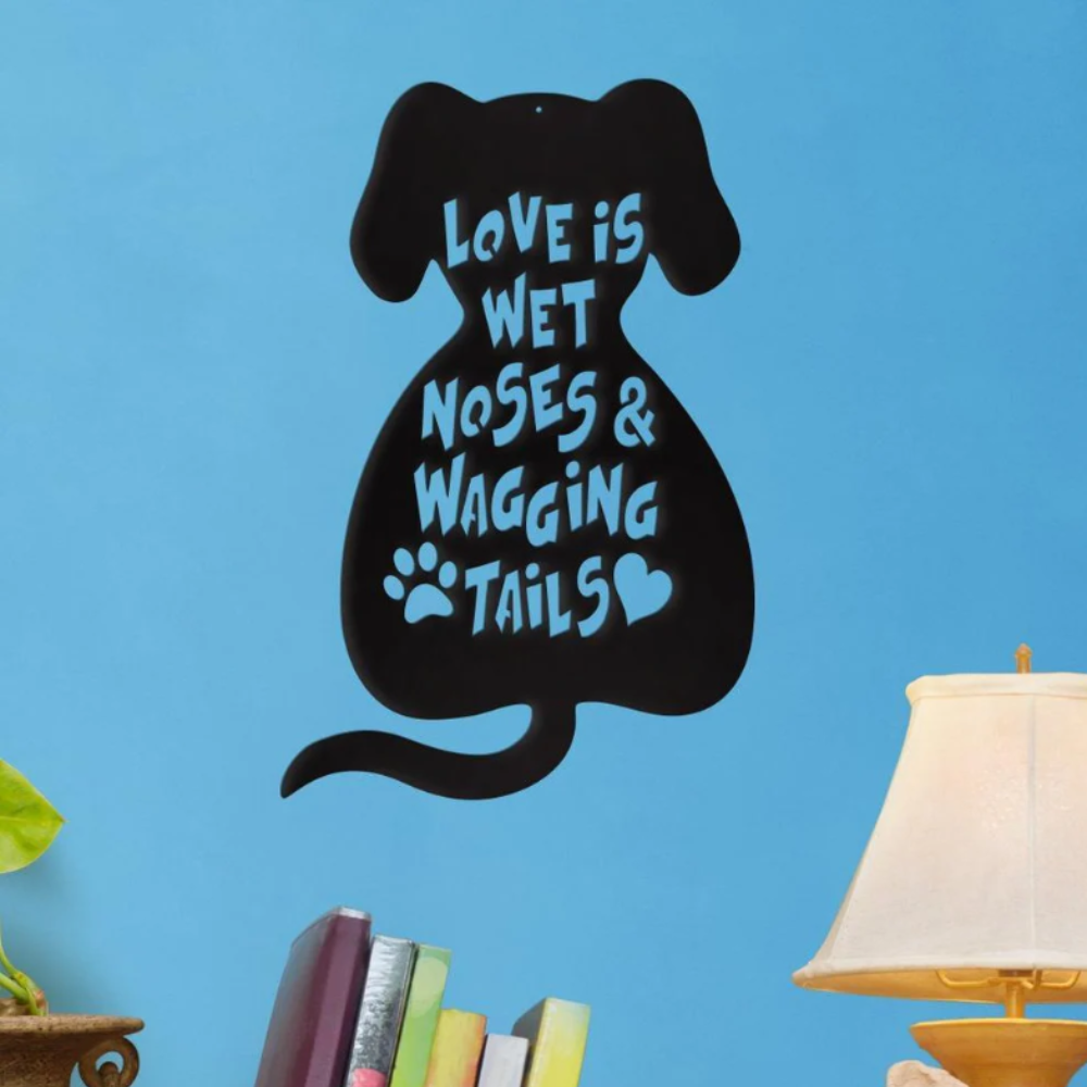 Powder coated steel Wet Noses metal art for pet lovers
