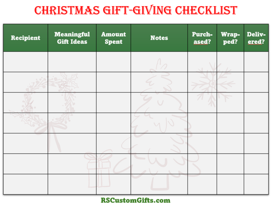 FREE Christmas Gift-Giving Checklist