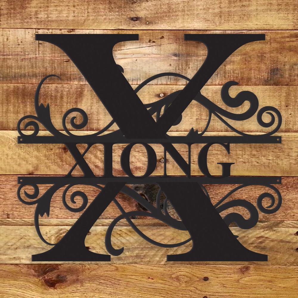 Personalized Fancy Monogram Metal Name Sign – Custom Steel Wall Decor (Indoor/Outdoor)