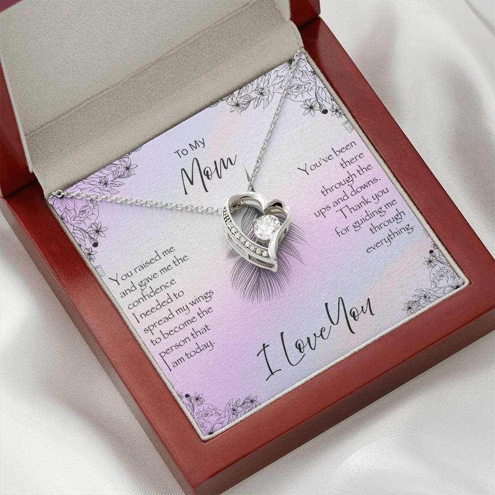 LED mahogany gift box for Forever Love Necklace for Mom