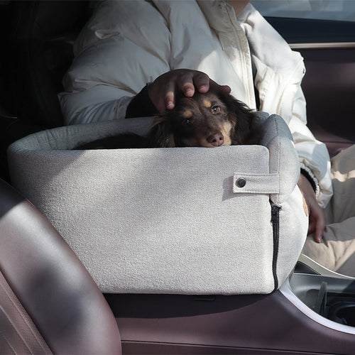 Portable Dog Car Seat Bed & Carrier – Central Console + Small Dog Travel