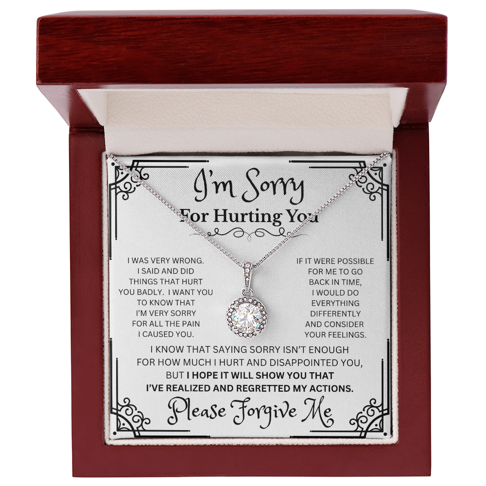 Eternal Hope I'm Sorry necklace in Mahogany Style Luxury Box with LED