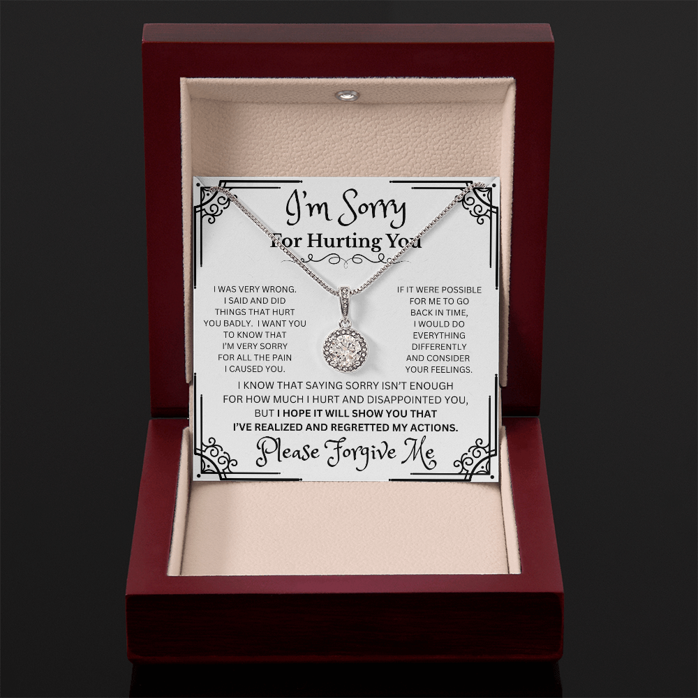 Eternal Hope I'm Sorry necklace in Mahogany Style Luxury Box with LED