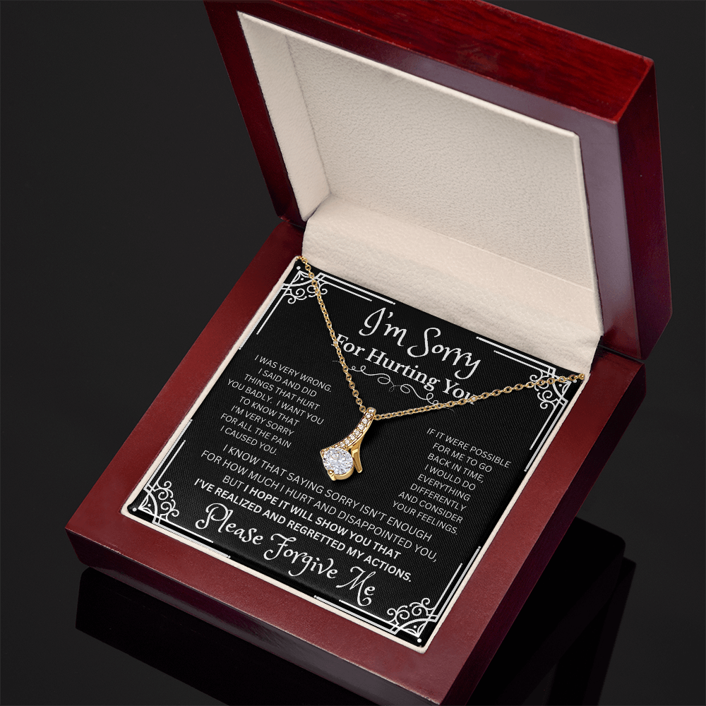 Alluring Beauty I'm Sorry For Hurting You Luxury Mahogany Style Box with LED
