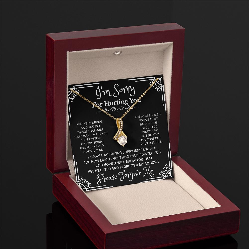 Alluring Beauty I'm Sorry For Hurting You Luxury Mahogany Style Box with LED