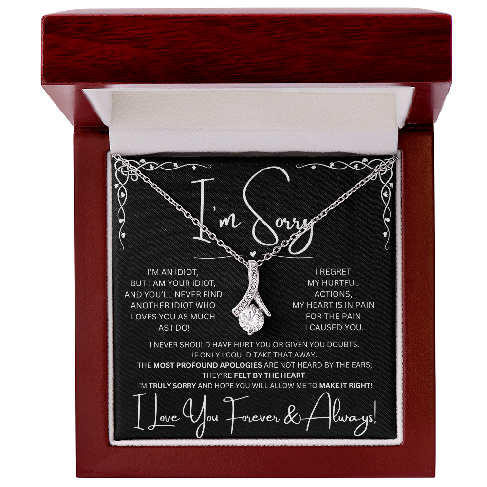 I'm Sorry Alluring Beauty Necklace in Mahogany Style Luxury Box with LED