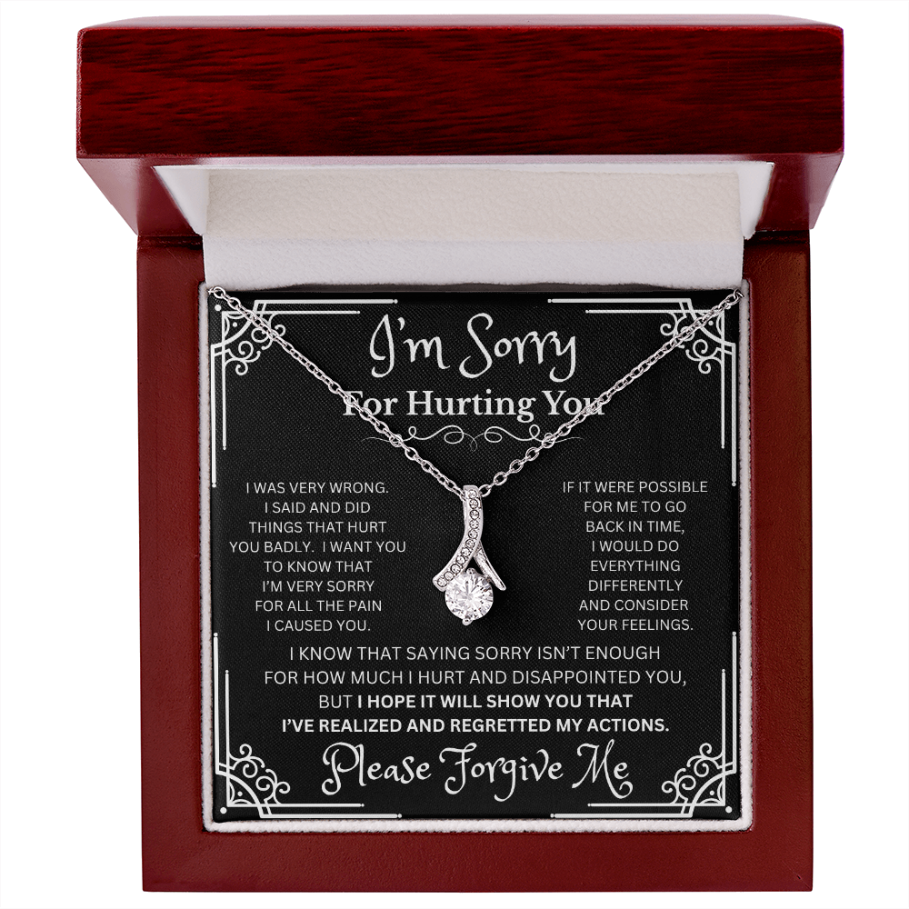 Alluring Beauty I'm Sorry For Hurting You Luxury Mahogany Style Box with LED