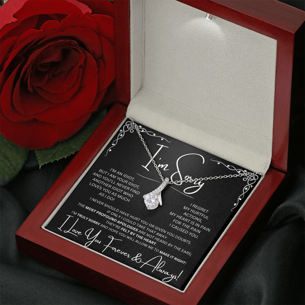 I'm Sorry Alluring Beauty Necklace in Mahogany Style Luxury Box with LED