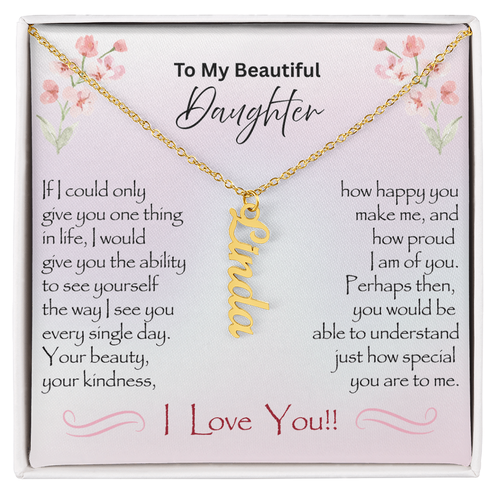 Gold Custom name necklace gift for daughter