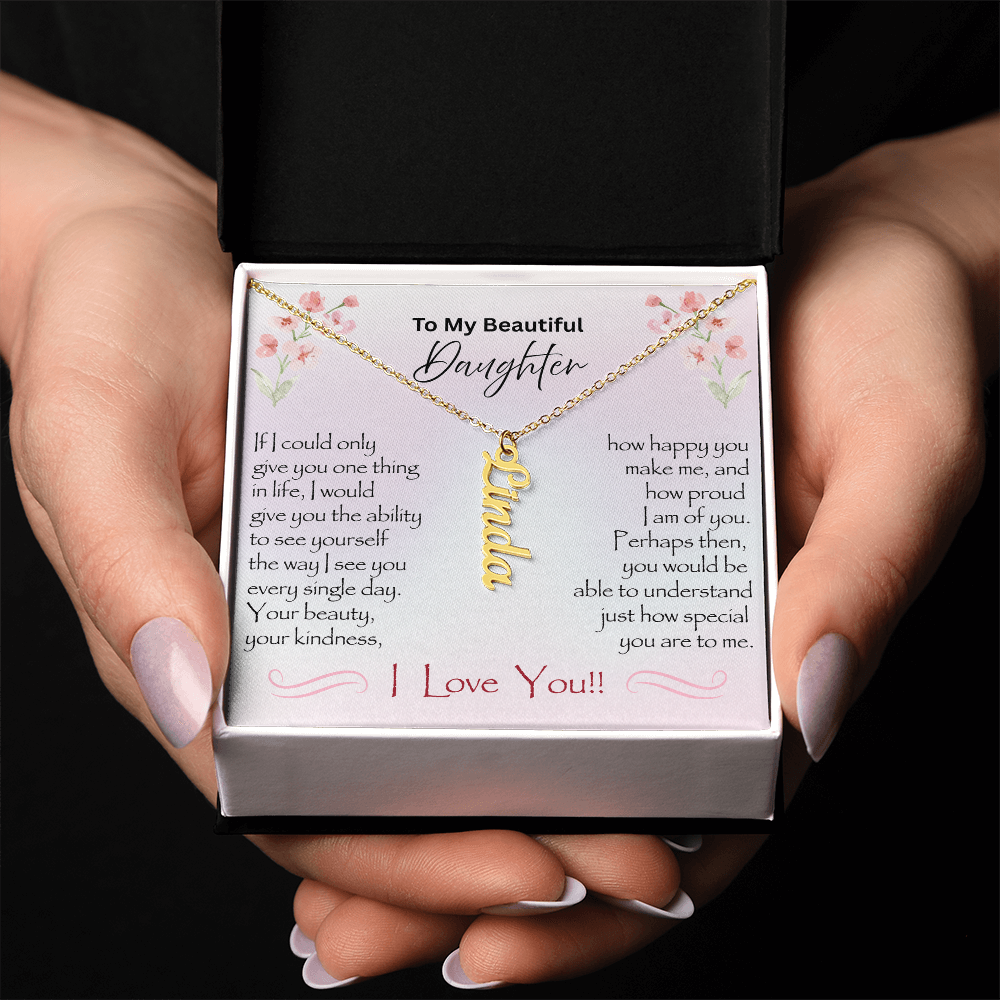 Gold Custom name necklace gift for daughter