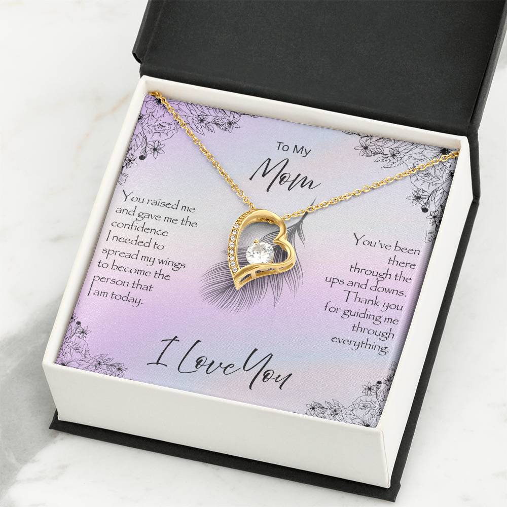 Forever Love Necklace gift for Mom you've been there 6.5mm CZ heart pendant