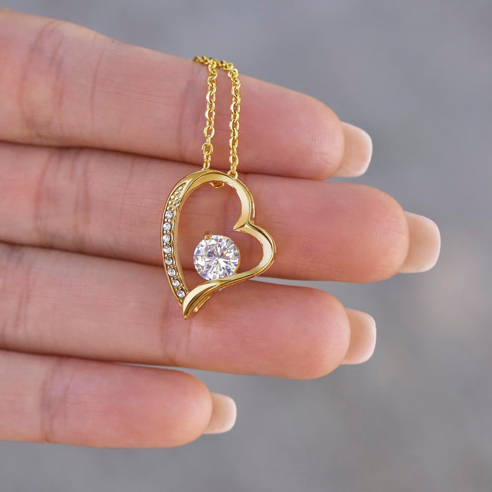 6.5mm cubic zirconia heart pendant adjustable chain 18-22 inch