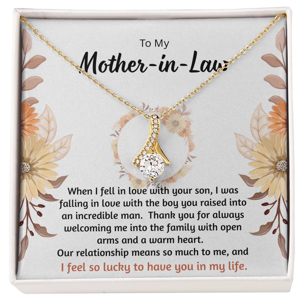 Alluring Beauty Necklace gift for mother-in-law 18k plated stainless steel