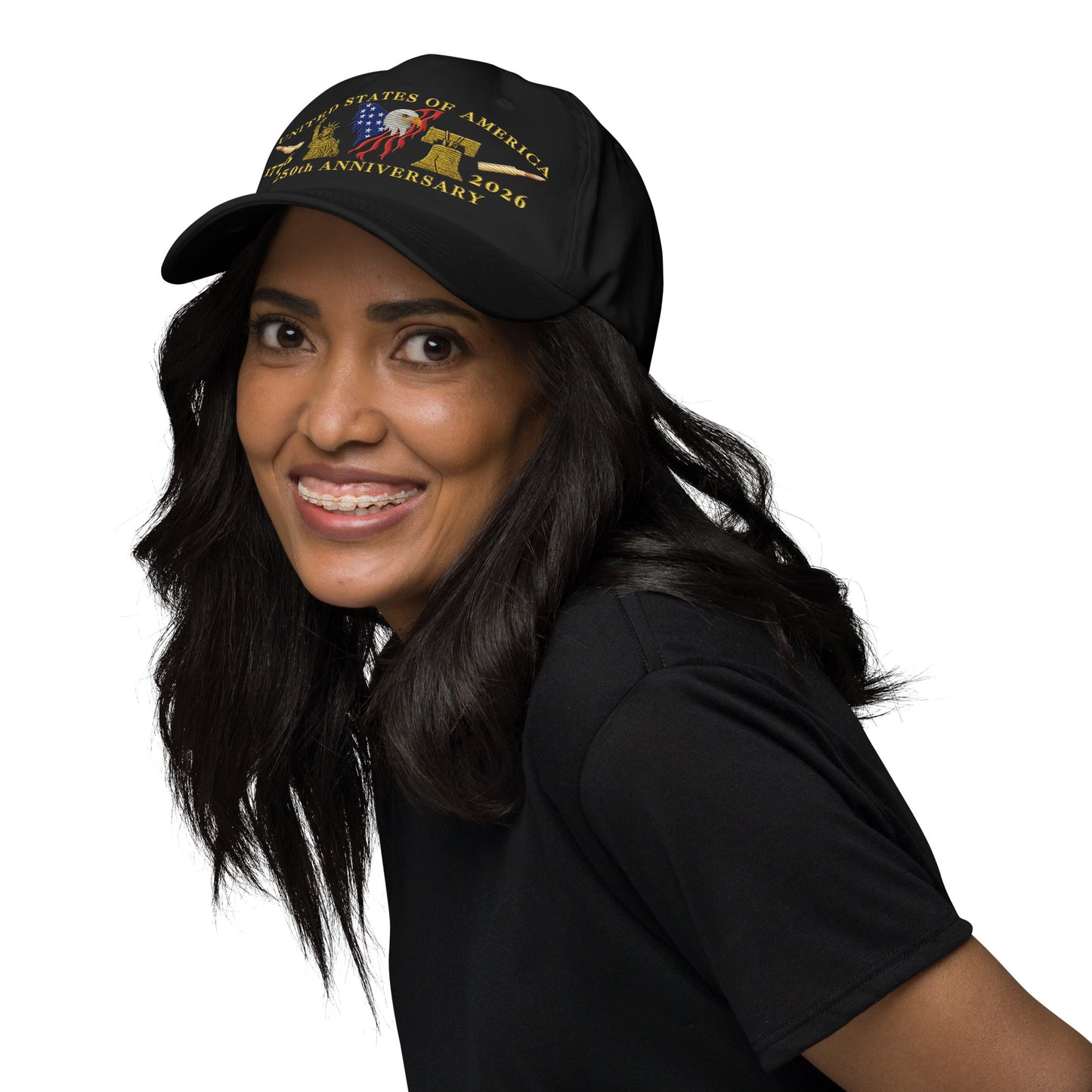 250th Anniversary Patriotic Hat perfect for veterans and Anyone - Black