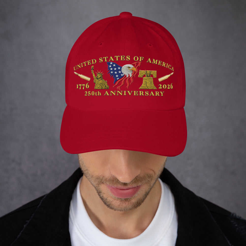 250th Anniversary Patriotic Hat perfect for veterans and dad - Red