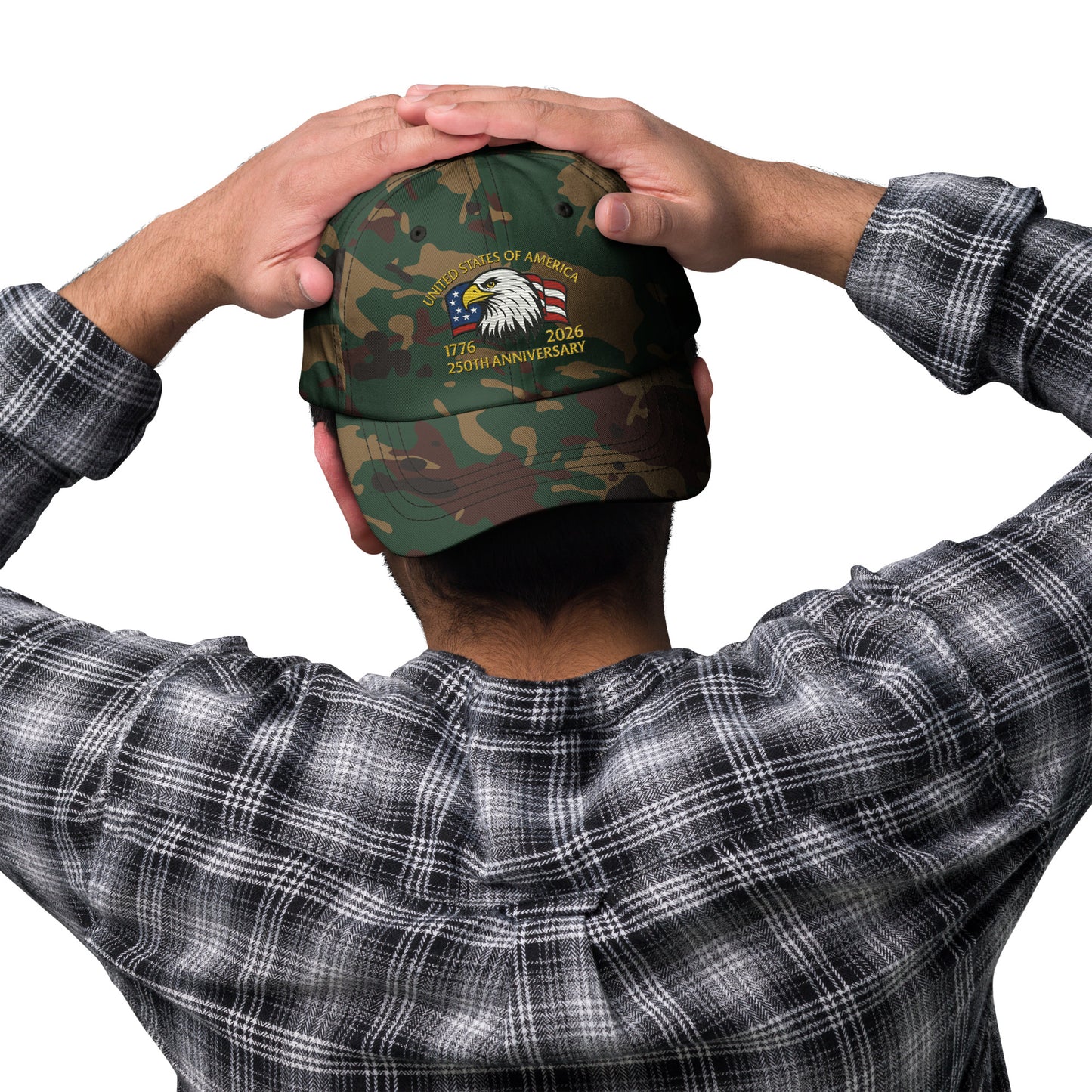 Camo USA 250 Years patriotic embroidered hat cotton twill