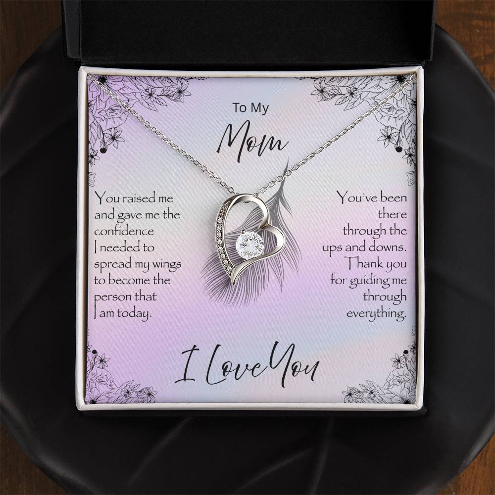 Forever Love Necklace gift for Mom you've been there 6.5mm CZ heart pendant