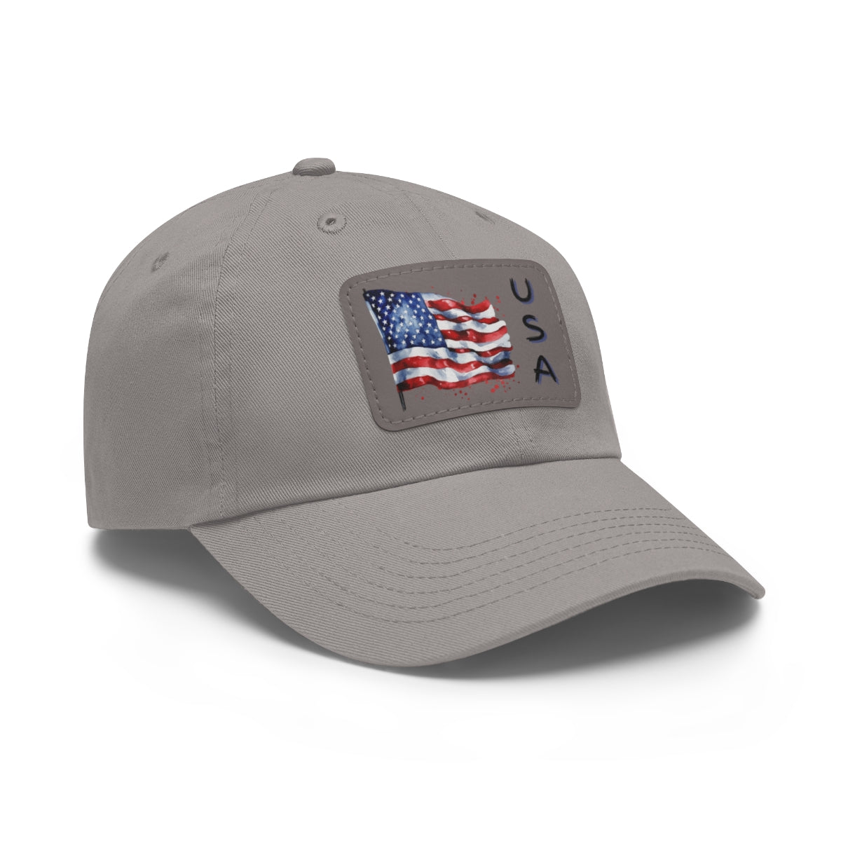Gray cap with a gray American flag patch
